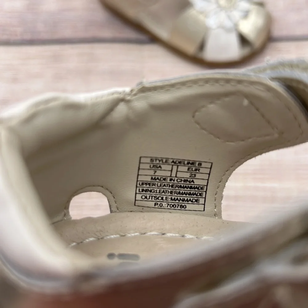 Gorgeous Gold and White Girls Sandals